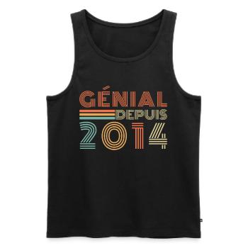 Génial Depuis 2014 Cadeau Retro Anniversaire - Débardeur bio Premium Homme - noir - Devant - Michal (187cm)