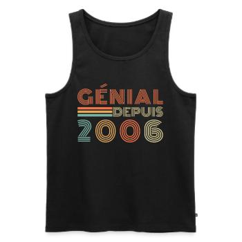 Génial Depuis 2006 Cadeau Retro Anniversaire - Débardeur bio Premium Homme - noir - Devant - Michal (187cm)