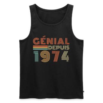 Génial Depuis 1974 Cadeau Retro Anniversaire - Débardeur bio Premium Homme - noir - Devant - Michal (187cm)