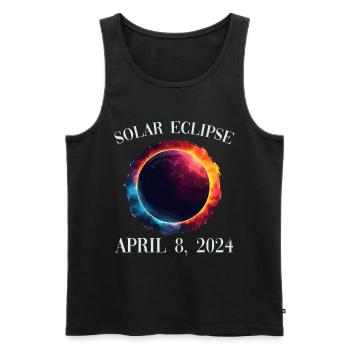 Sonnenfinsternis 8. April 2024 - Männer Premium Bio Tank Top - Schwarz - Vorne - AI Model Male 178 light (178cm)