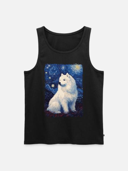 Samoyed Starry Night - Men's Premium Organic Tank Top - black