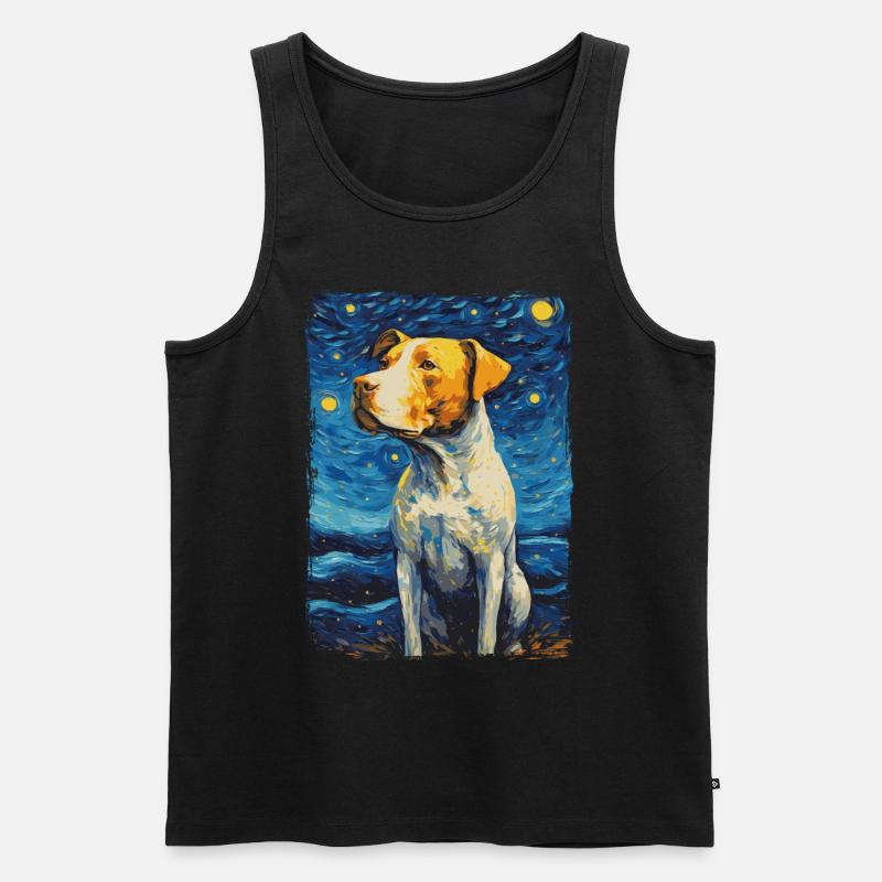 Pitbull Chien Nuit Étoilée - Débardeur bio Premium Homme - noir