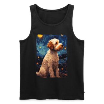 Lagotto Romagnolo Nuit étoilée - Débardeur bio Premium Homme - noir - Devant - Michal (187cm)