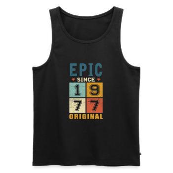 1977 Birthday Epic since - Men's Premium Organic Tank Top - black - Front - Michal (187cm)
