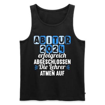 Abitur Junge Mädchen Abi Abitur 2024 - Männer Premium Bio Tank Top - Schwarz - Vorne - Michal (187cm)