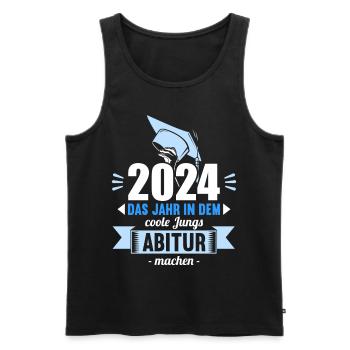Abitur Junge Mädchen Abi Abitur 2024 - Männer Premium Bio Tank Top - Schwarz - Vorne - Michal (187cm)