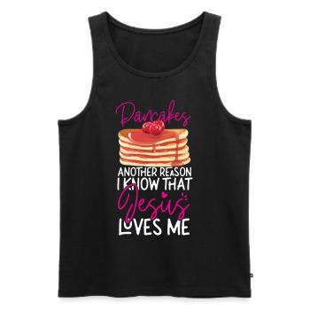 Amoureux des crêpes Enfants Jésus Foi - Débardeur bio Premium Homme - noir - Devant - Michal (187cm)