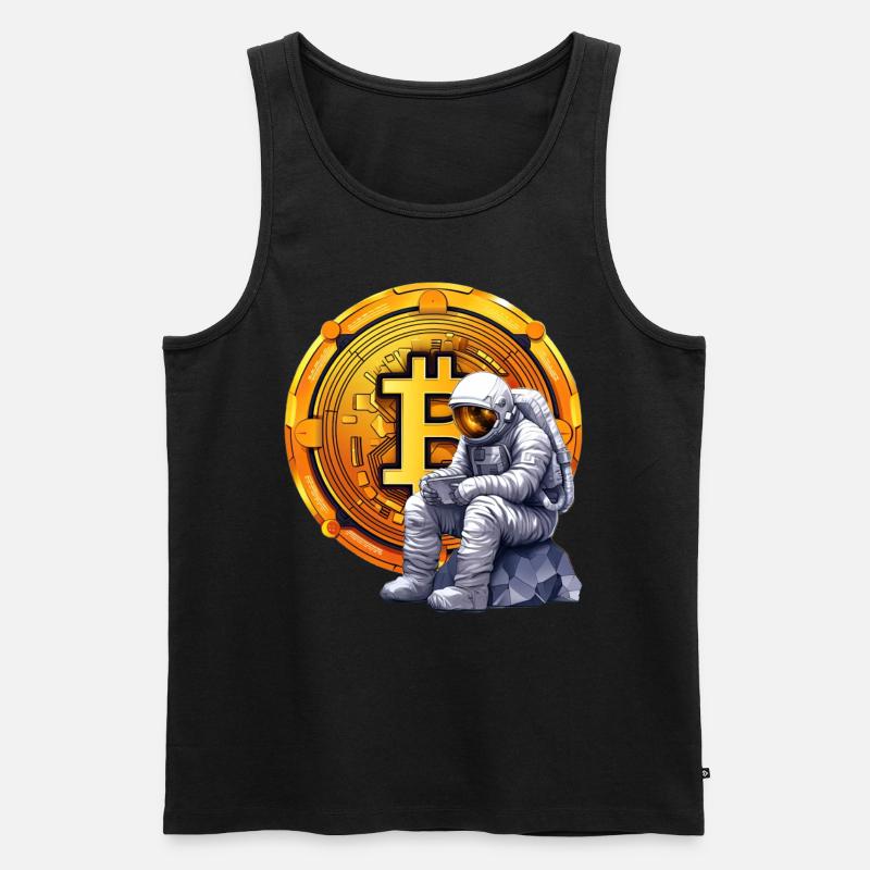 Astronaut Crypto Funny Cryptocurrency Trader - Männer Premium Bio Tank Top - Schwarz
