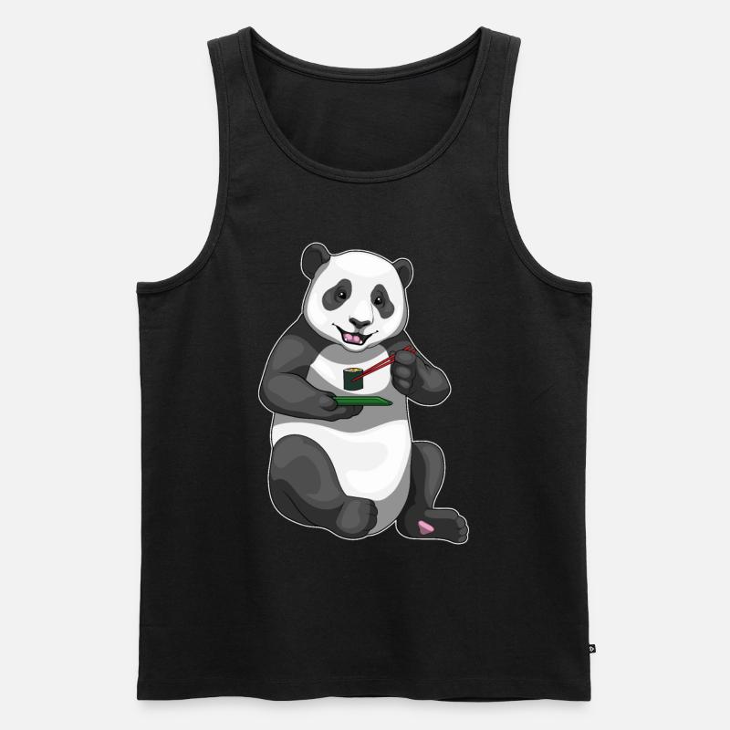 Panda Sushi - Männer Premium Bio Tank Top - Schwarz