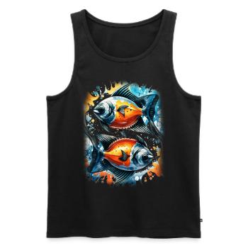 Skalar - Männer Premium Bio Tank Top - Schwarz - Vorne - Michal (187cm)