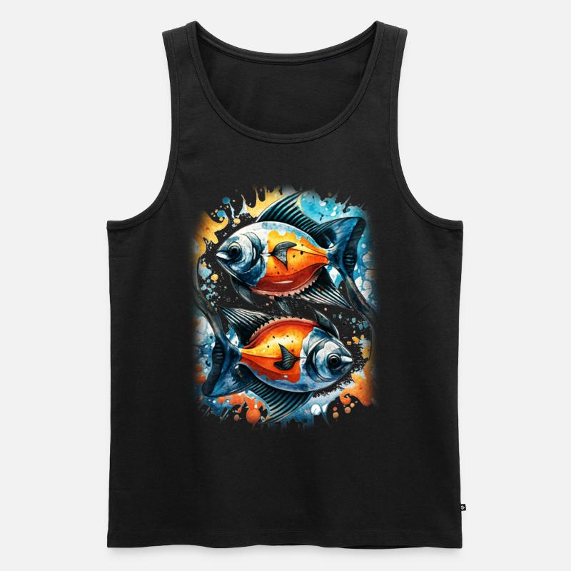 Skalar - Männer Premium Bio Tank Top - Schwarz