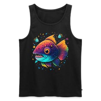 Skalar - Männer Premium Bio Tank Top - Schwarz - Vorne - Michal (187cm)