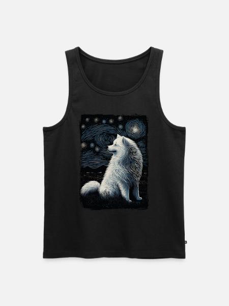 Samoyed Starry Night - Männer Premium Bio Tank Top - Schwarz