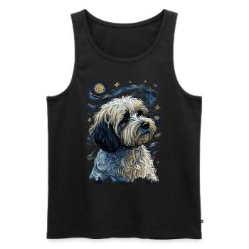 Havanese Starry Night - Men's Premium Organic Tank Top - black - Front - Michal (187cm)