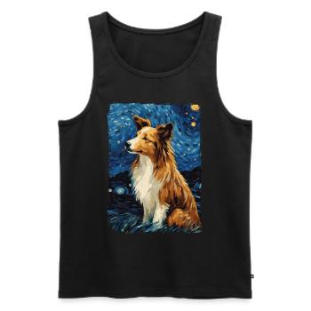 Shetland Shepherd Starry Night - Men's Premium Organic Tank Top - black - Front - Michal (187cm)