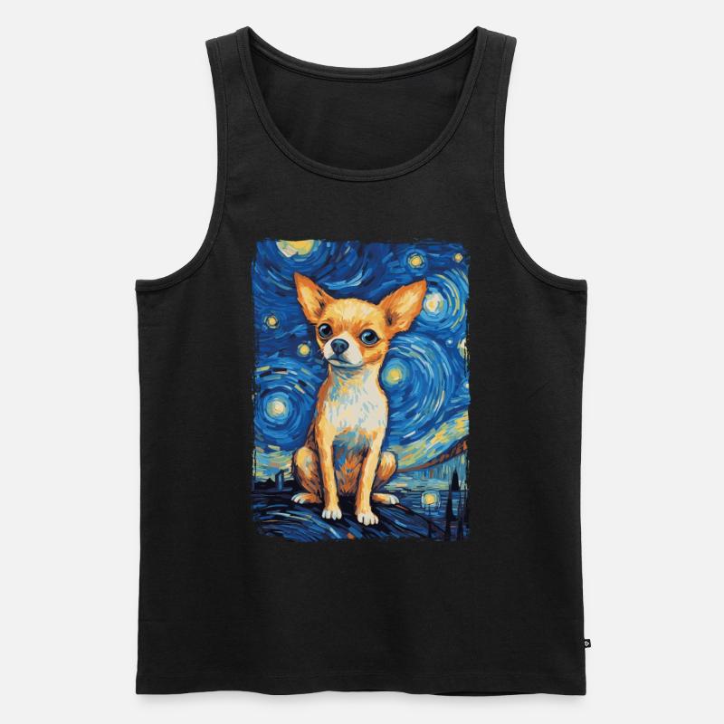Chihuahua Starry Night - Männer Premium Bio Tank Top - Schwarz