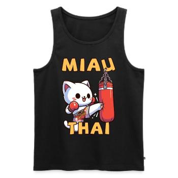 Muay Thai Boxing, Thai Boxing Kickboxen Miau Thai - Männer Premium Bio Tank Top - Schwarz - Vorne - AI Model Male 178 light (178cm)