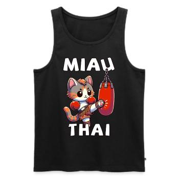 Muay Thai Boxing, Thai Boxing Kickboxen Miau Thai - Männer Premium Bio Tank Top - Schwarz - Vorne - AI Model Male 178 light (178cm)