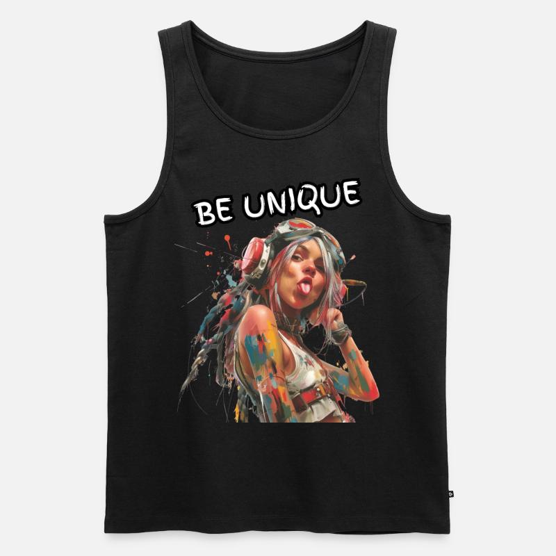 BE UNIQUE. Selbsttreue, Selbstbewusst, Individual, - Männer Premium Bio Tank Top - Schwarz