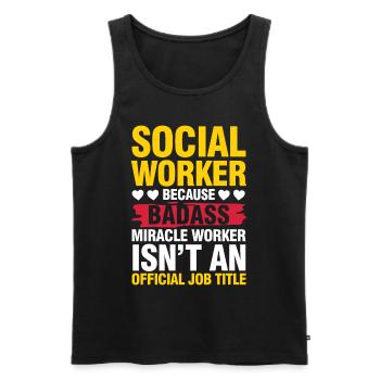 Social Worker Miracle Worker für einen - Männer Premium Bio Tank Top - Schwarz - Vorne - AI Model Male 178 light (178cm)