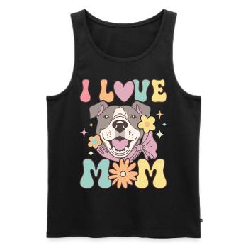Groovy Pitbull Maman Amoureuse des chiens - Débardeur bio Premium Homme - noir - Devant - Michal (187cm)