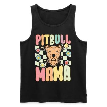 Groovy Pitbull Maman Amoureuse des chiens - Débardeur bio Premium Homme - noir - Devant - Michal (187cm)