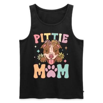 Groovy Pitbull Mom Female Dog Lover - Men's Premium Organic Tank Top - black - Front - Michal (187cm)