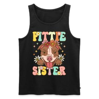 Pitbull Sister Pitbull Sister Dog Lover - Men's Premium Organic Tank Top - black - Front - Michal (187cm)