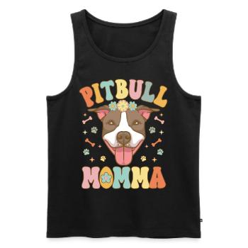 Groovy Pitbull Mom Female Dog Lover - Men's Premium Organic Tank Top - black - Front - Michal (187cm)