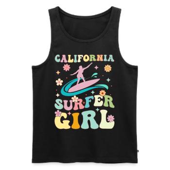 Groovy Surfing Fille Surfeuse - Débardeur bio Premium Homme - noir - Devant - Michal (187cm)
