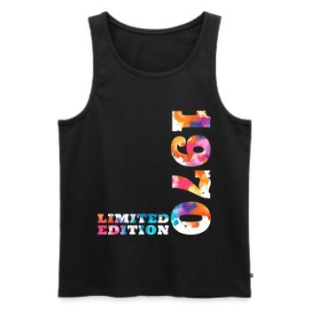 Colorful Birthday Limited Edition 1970's - Men's Premium Organic Tank Top - black - Front - Michal (187cm)