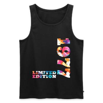 Colorful Birthday Limited Edition 1977 - Men's Premium Organic Tank Top - black - Front - Michal (187cm)