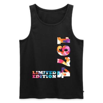 Colorful Birthday Limited Edition 1974 - Men's Premium Organic Tank Top - black - Front - Michal (187cm)