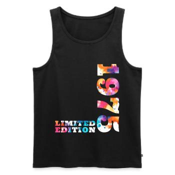 Colorful Birthday Limited Edition 1975 - Men's Premium Organic Tank Top - black - Front - Michal (187cm)