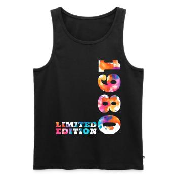 Colorful Birthday Limited Edition 1980's - Men's Premium Organic Tank Top - black - Front - Michal (187cm)