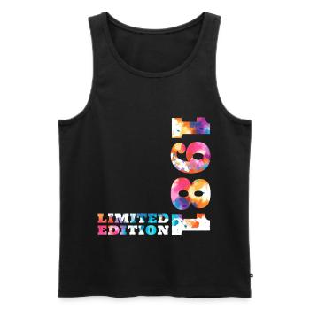 Colorful Birthday Limited Edition 1981 - Men's Premium Organic Tank Top - black - Front - Michal (187cm)