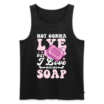 Not Gonna Lye Soap But I Love Making Soap - Männer Premium Bio Tank Top - Schwarz - Vorne - Michal (187cm)