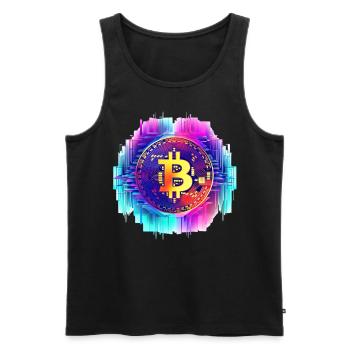 Vaporwave Bitcoin Digital Currency Coin Crypto Tra - Männer Premium Bio Tank Top - Schwarz - Vorne - AI Model Male 178 light (178cm)