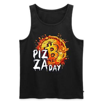 Bitcoin Pizza Day May 22nd Funny Crypto Currency C - Männer Premium Bio Tank Top - Schwarz - Vorne - AI Model Male 178 light (178cm)