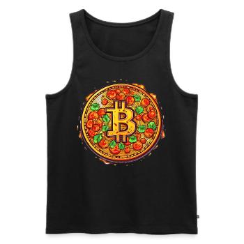 Pizza Bitcoin Funny Mining Crypto Currency Trader - Männer Premium Bio Tank Top - Schwarz - Vorne - AI Model Male 178 light (178cm)