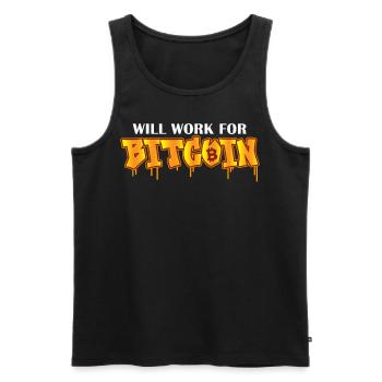 Will Work For Bitcoin Funny Cryptocurrency Bitcoin - Männer Premium Bio Tank Top - Schwarz - Vorne - Michal (187cm)