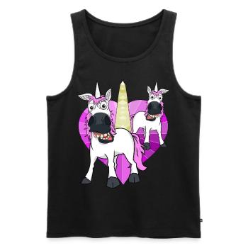 Unicorns Heart Unicorn Mythical Creature Birthday Child - Men's Premium Organic Tank Top - black - Front - Michal (187cm)