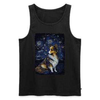 Shetland Shepherd Starry Night - Men's Premium Organic Tank Top - black - Front - Michal (187cm)