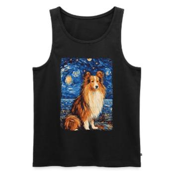 Shetland Shepherd Starry Night - Men's Premium Organic Tank Top - black - Front - Michal (187cm)