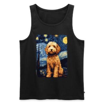 Lagotto Romagnolo Nuit étoilée - Débardeur bio Premium Homme - noir - Devant - Michal (187cm)