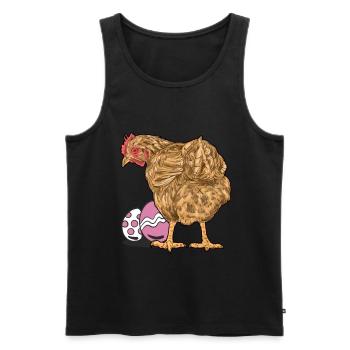 Chicken, Poultry, Poultry, Eggs, Egg, Easter, Easter Egg - Men's Premium Organic Tank Top - black - Front - Michal (187cm)