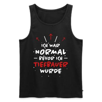 Tiefbauer Spruch Beruf Lustiges Tiefbauer Geschenk - Männer Premium Bio Tank Top - Schwarz - Vorne - Michal (187cm)