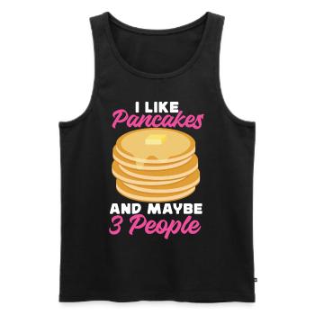 Amoureux des crêpes Les enfants J’aime les crêpes - Débardeur bio Premium Homme - noir - Devant - Michal (187cm)