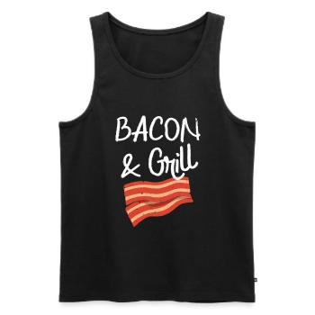 Bacon & Grill Fun Breakfast Bacon Lovers - Men's Premium Organic Tank Top - black - Front - AI Model Male 178 light (178cm)