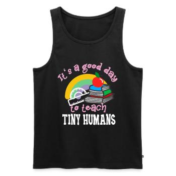 Funny Teacher Elementary School Teacher Lessons - Men's Premium Organic Tank Top - black - Front - Michal (187cm)